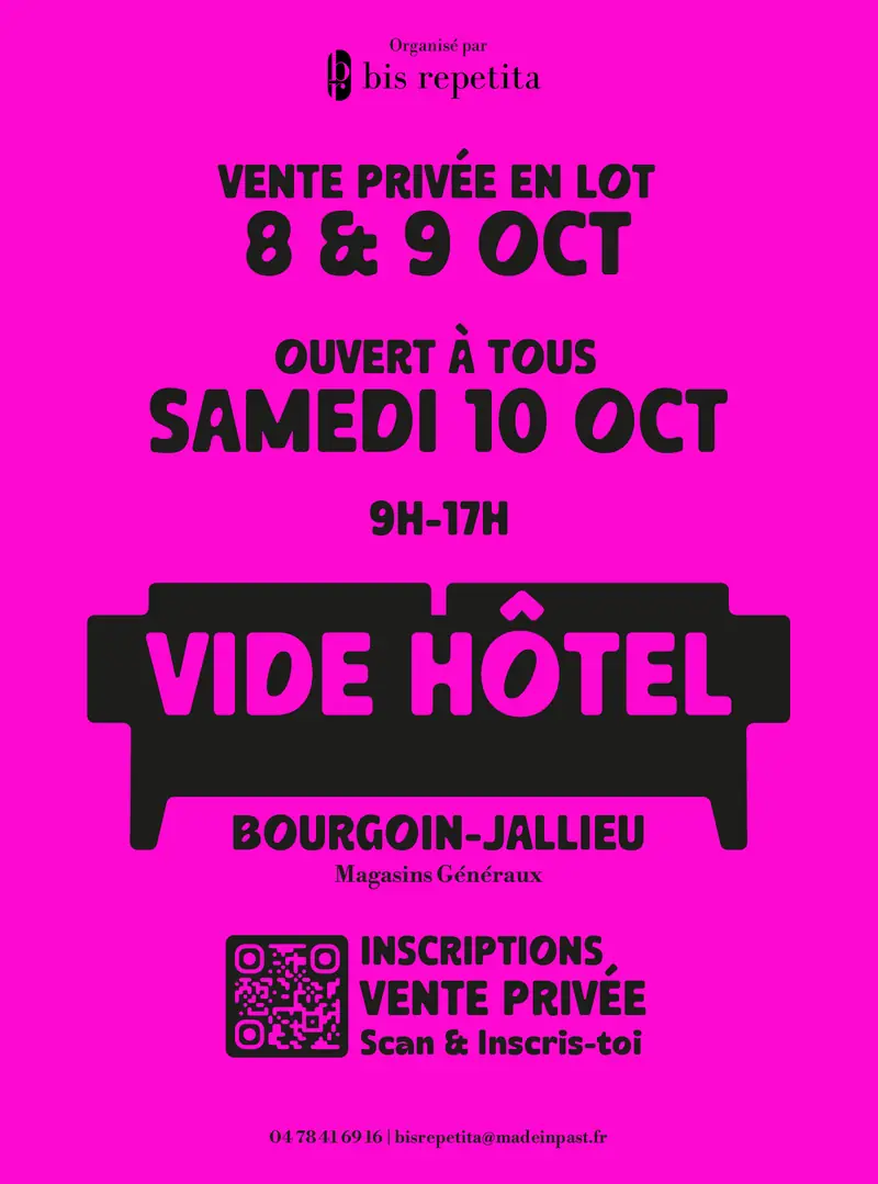 Couverture du catalogue : vente privée en lot les 8 et 9 octobre, ouvert à tous le samedi 10, 9h–17h